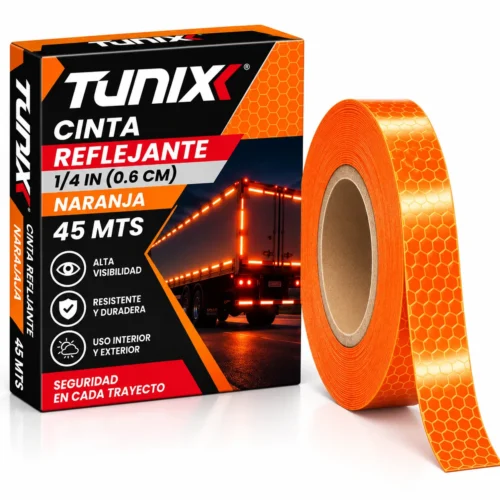 CINTA REFLEJANTE 1/4IN NARANJA 45MTS