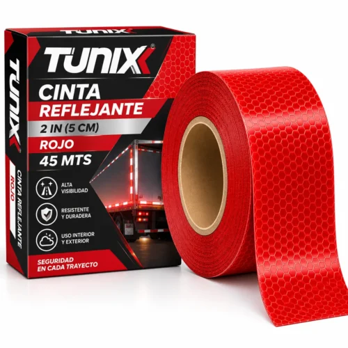 CINTA REFLEJANTE 2IN ROJO 45MTS