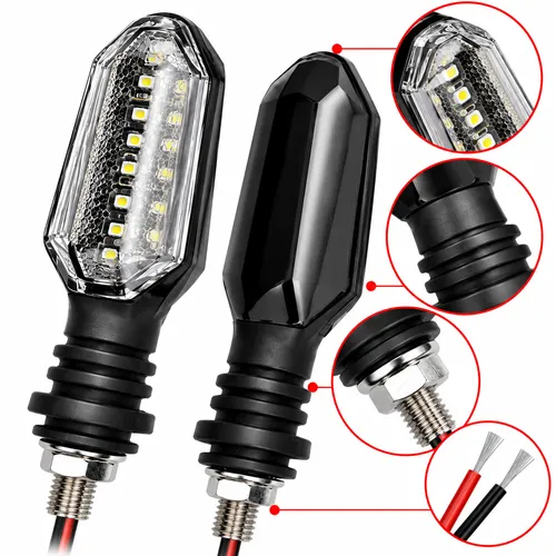 LUZ LED DIRECCIONAL UNIVERSAL PARA MOTOCICLETA ROJO