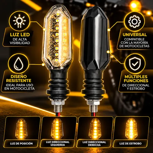 LUZ LED DIRECCIONAL UNIVERSAL PARA MOTOCICLETA AMARILLO