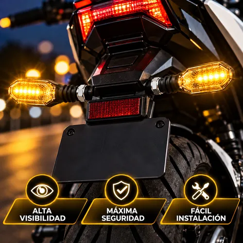 LUZ LED DIRECCIONAL UNIVERSAL PARA MOTOCICLETA AMARILLO