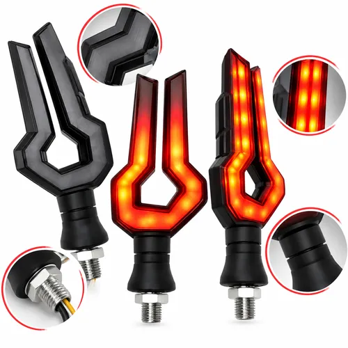 LUZ LED DIRECCIONAL UNIVERSAL PARA MOTOCICLETA ROJO (PAR)