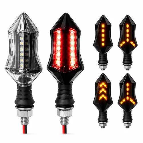 LUZ LED DIRECCIONAL UNIVERSAL PARA MOTOCICLETA ROJO