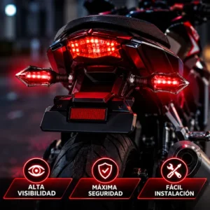 LUZ LED DIRECCIONAL UNIVERSAL PARA MOTOCICLETA ROJO