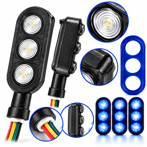 LUZ LED DIRECCIONAL UNIVERSAL PARA MOTOCICLETA AZUL