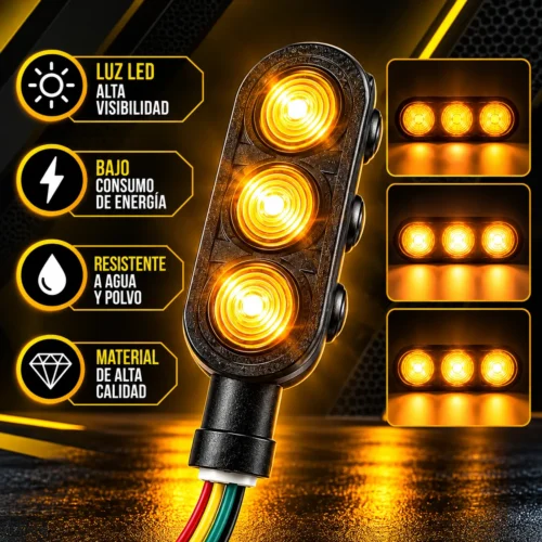 LUZ LED DIRECCIONAL UNIVERSAL PARA MOTOCICLETA AMARILLO