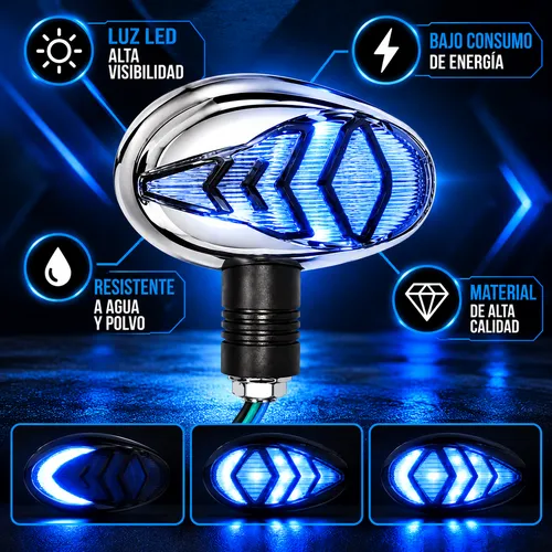 LUZ LED DIRECCIONAL UNIVERSAL PARA MOTOCICLETA AZUL