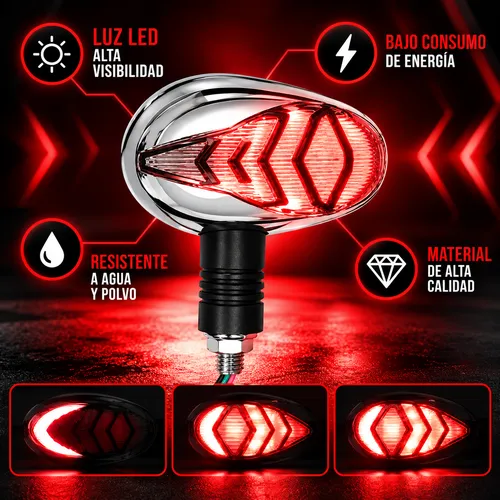LUZ LED DIRECCIONAL UNIVERSAL PARA MOTOCICLETA ROJO